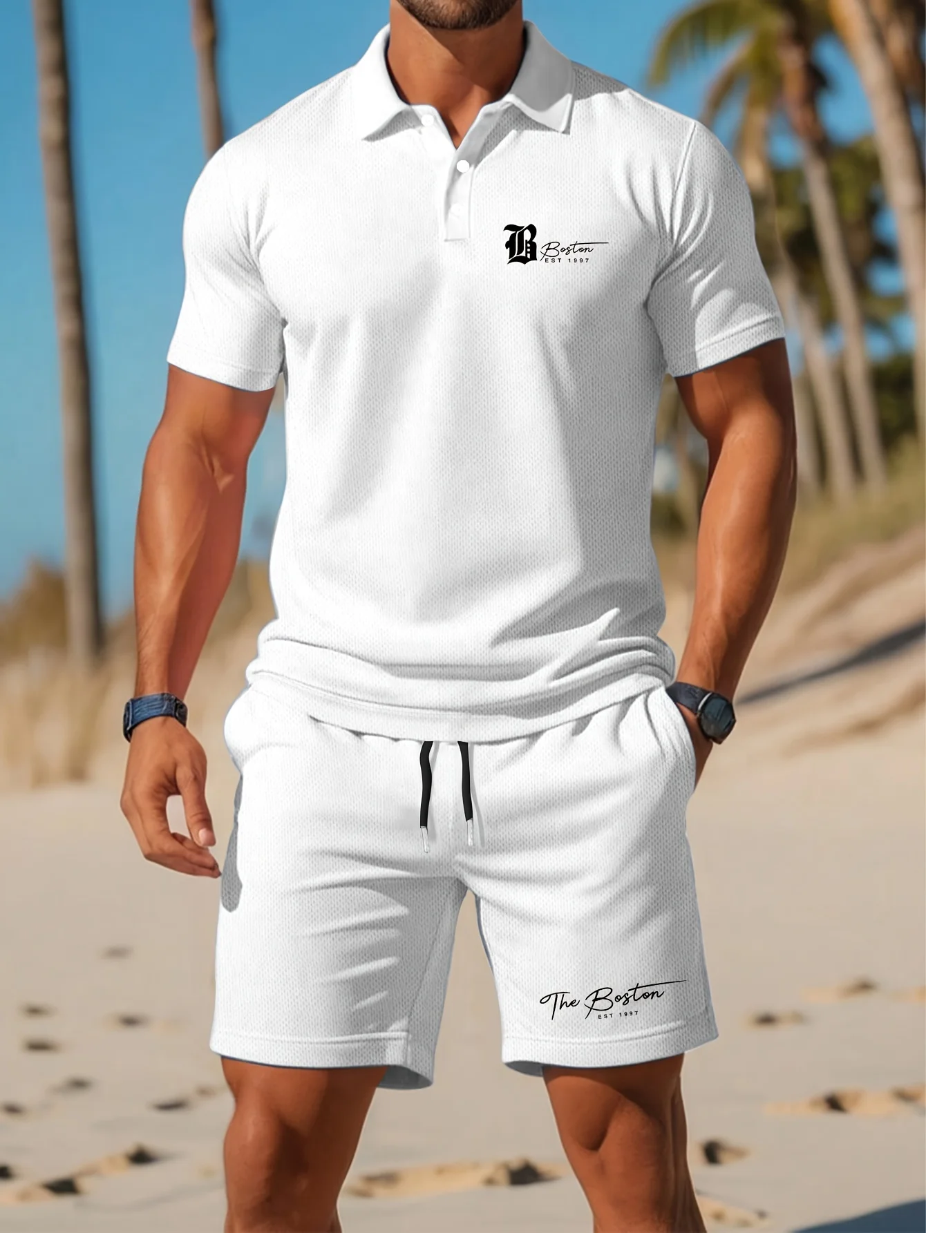 Quality Men'S Fashion - Ensemble polo et short pour homme,
