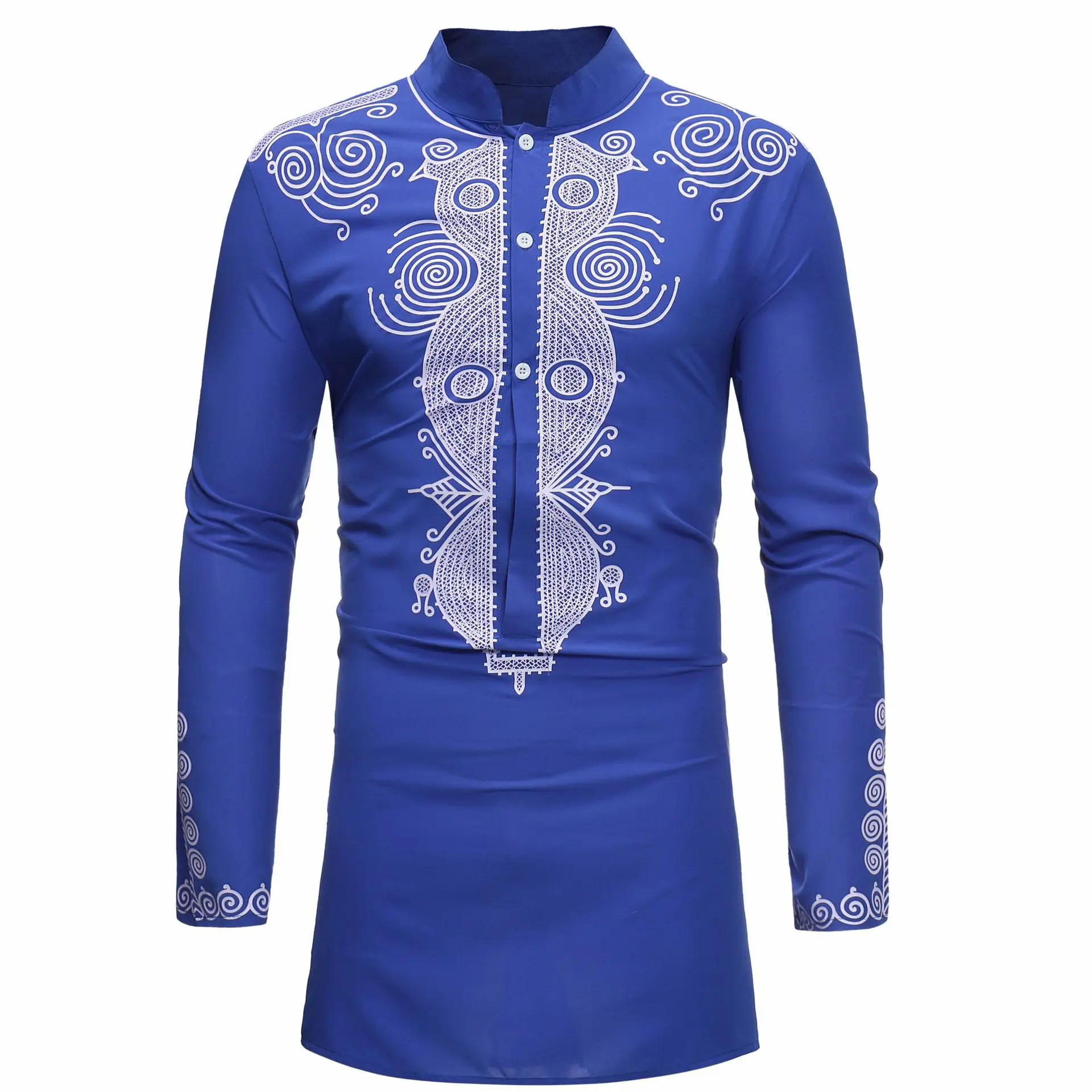 Men'S Fashion Kurta - Chemise musulmane à col montant pour