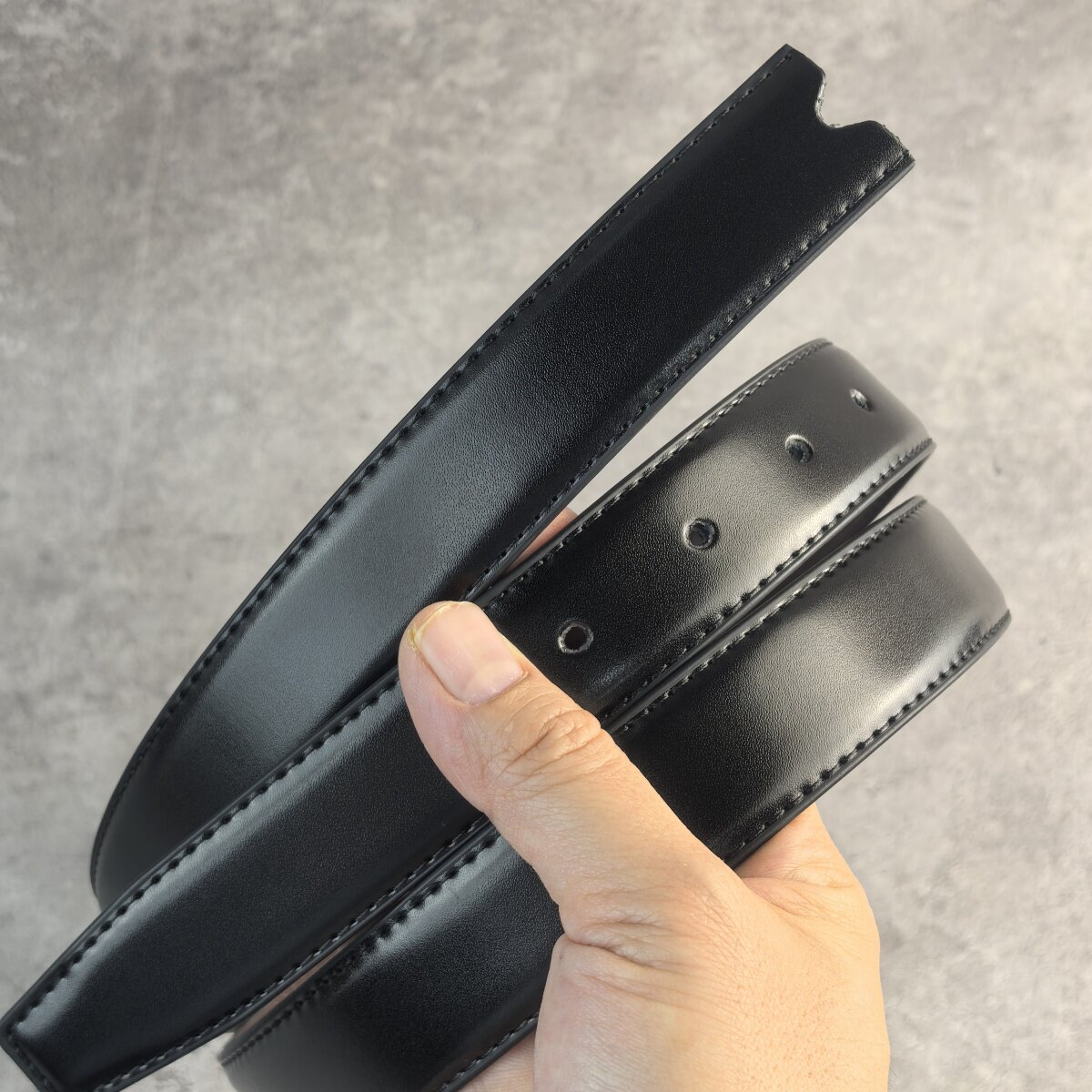 Leather Belt Braided - Ceinture sans boucle pour homme en