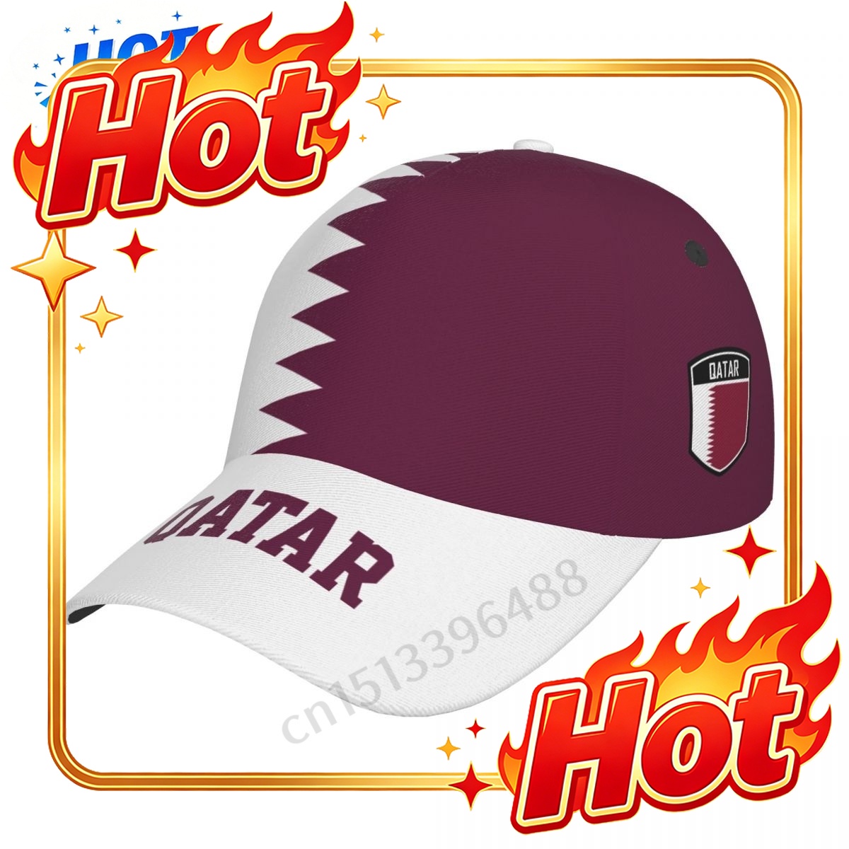 Men'S Fashion Qatar - Casquettes Personnalisées 2025 Drapeau du Qatar