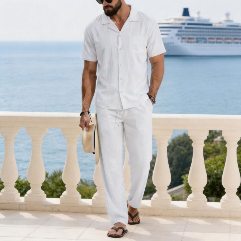 Linen Shirt Summer - Ensemble chemise et pantalon en lin