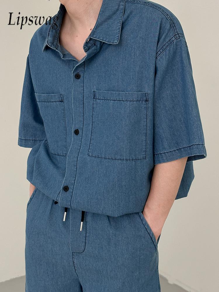 Jeans Shirt Fashion For Men - Ensemble deux pièces streetwear vintage pour