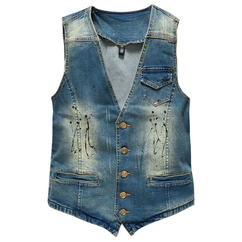 Men'S Fashion Vest With Jeans - Printemps automne nouvelle mode hommes v-nevk