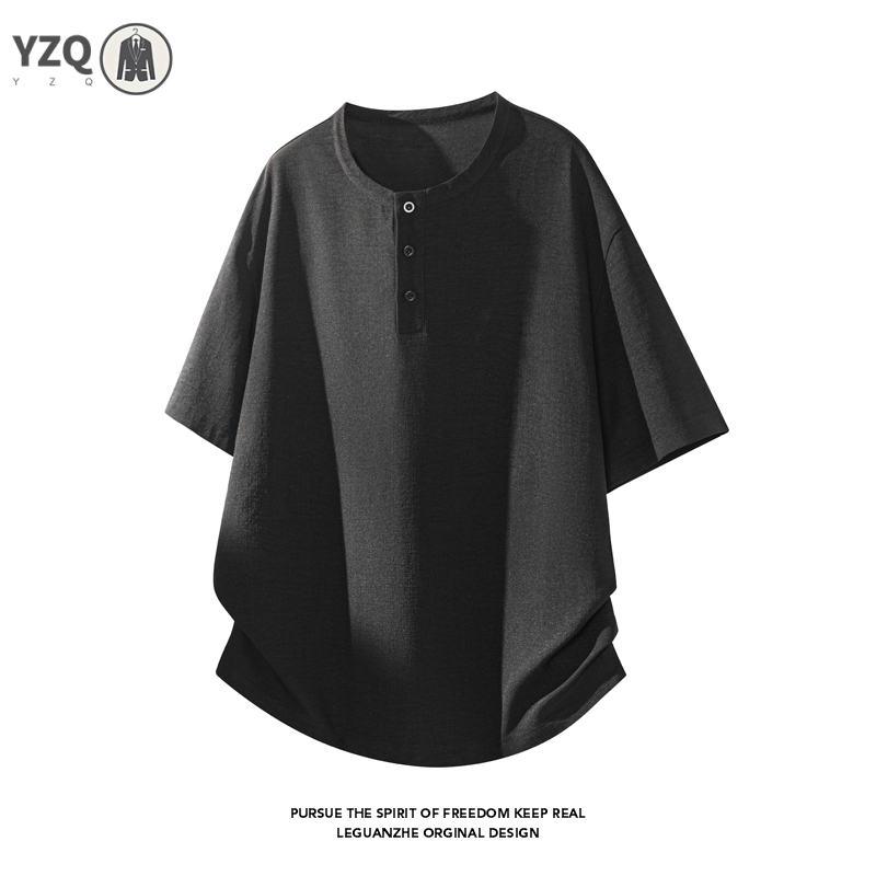 Linen Shirt Summer - T-shirt ample à manches courtes pour