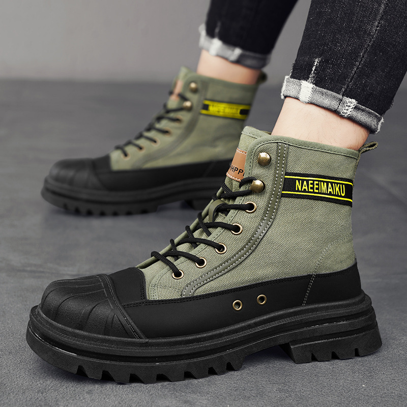 Men'S Fashion News - Hommes toile bottes mode haut chaussures