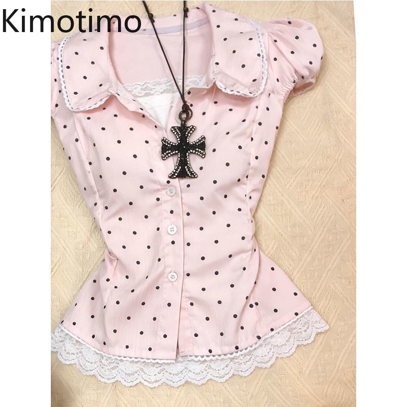 Men'S Fashion Aesthetics - Chemisier court à pois doux Kimotimo