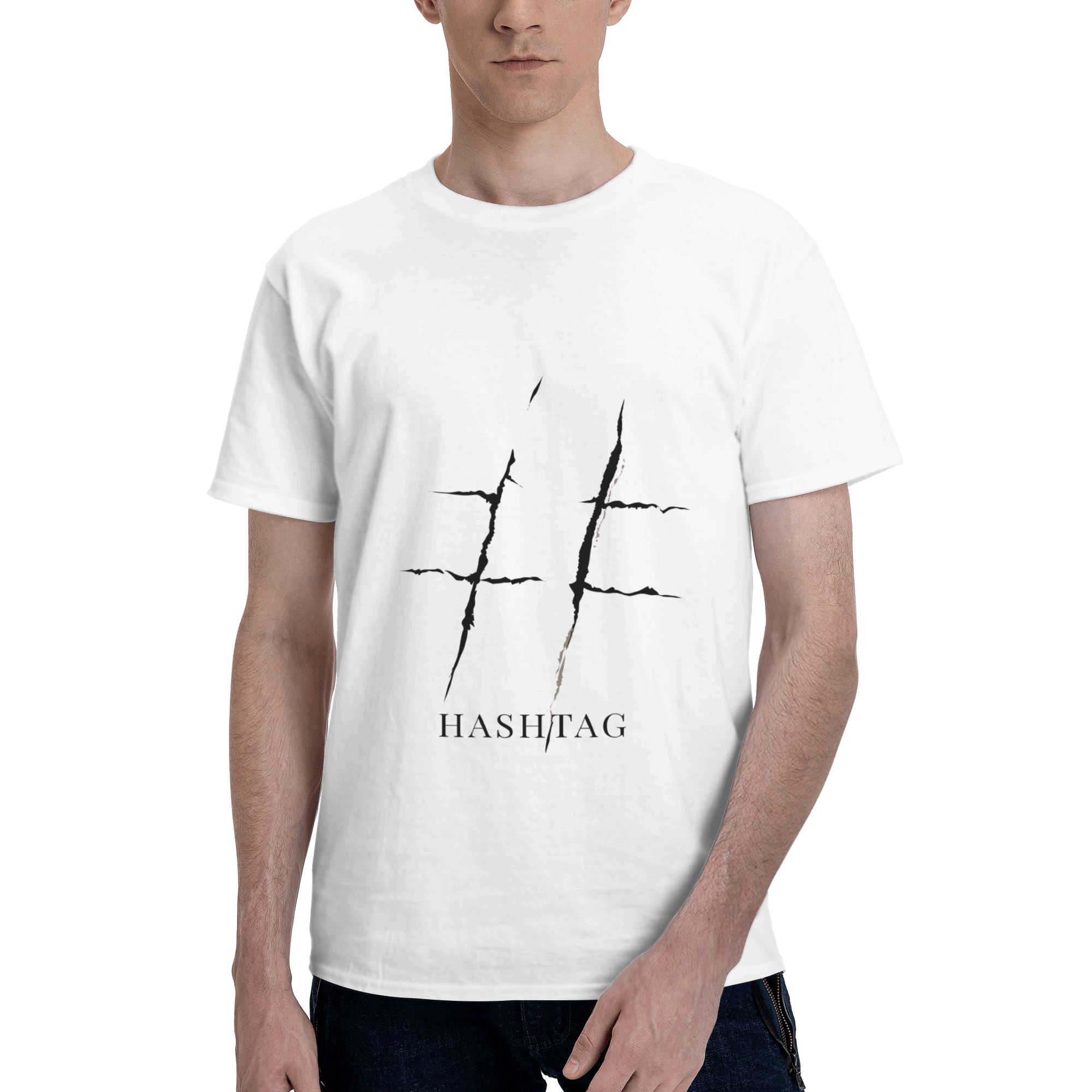 Mens Fashion Hashtags - T-shirt pour homme à manches courtes,