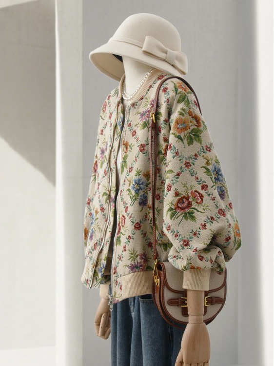 Sherpa Jacket Fleece - Veste brodée à l'huile de style