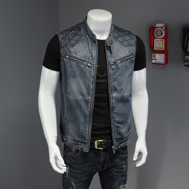 Men'S Fashion Vest With Jeans - 2026 hommes Denim gilets Vintage Design