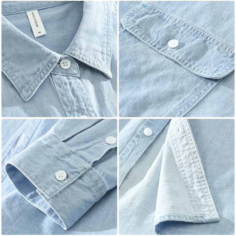 Mode coréenne hommes Denim che - Jeans Shirt Fashion For Men avis et prix