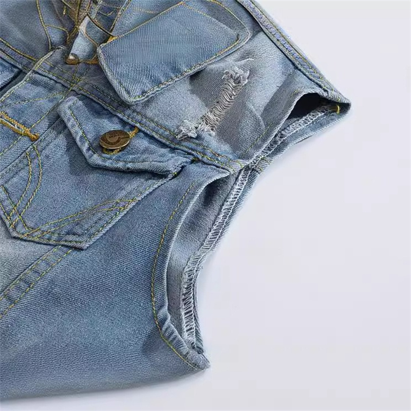 Gilet en jean déchiré pour hom - Men'S Fashion Vest With Jeans avis et prix