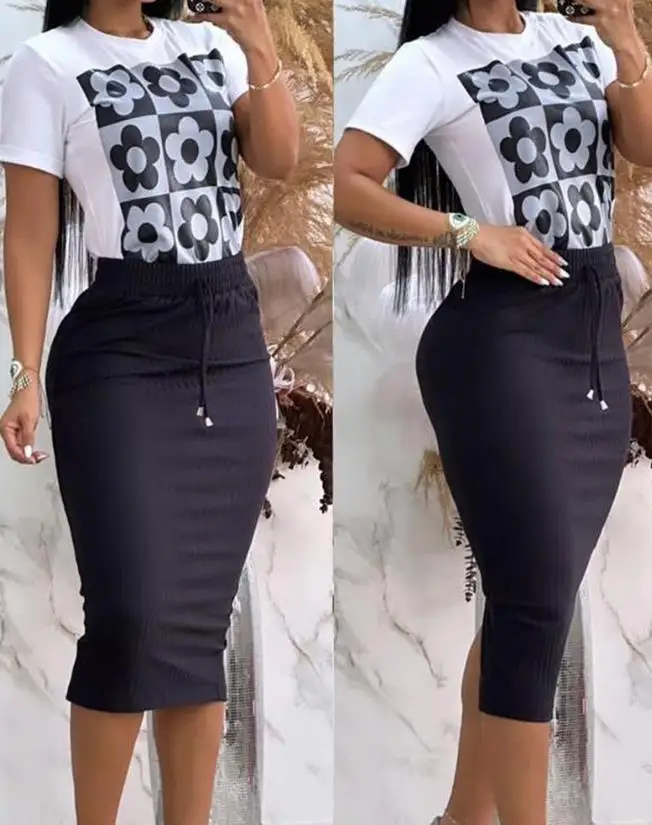 Ensemble haut et jupe fendue a - Mens Fashion Summer 2025 avis et prix