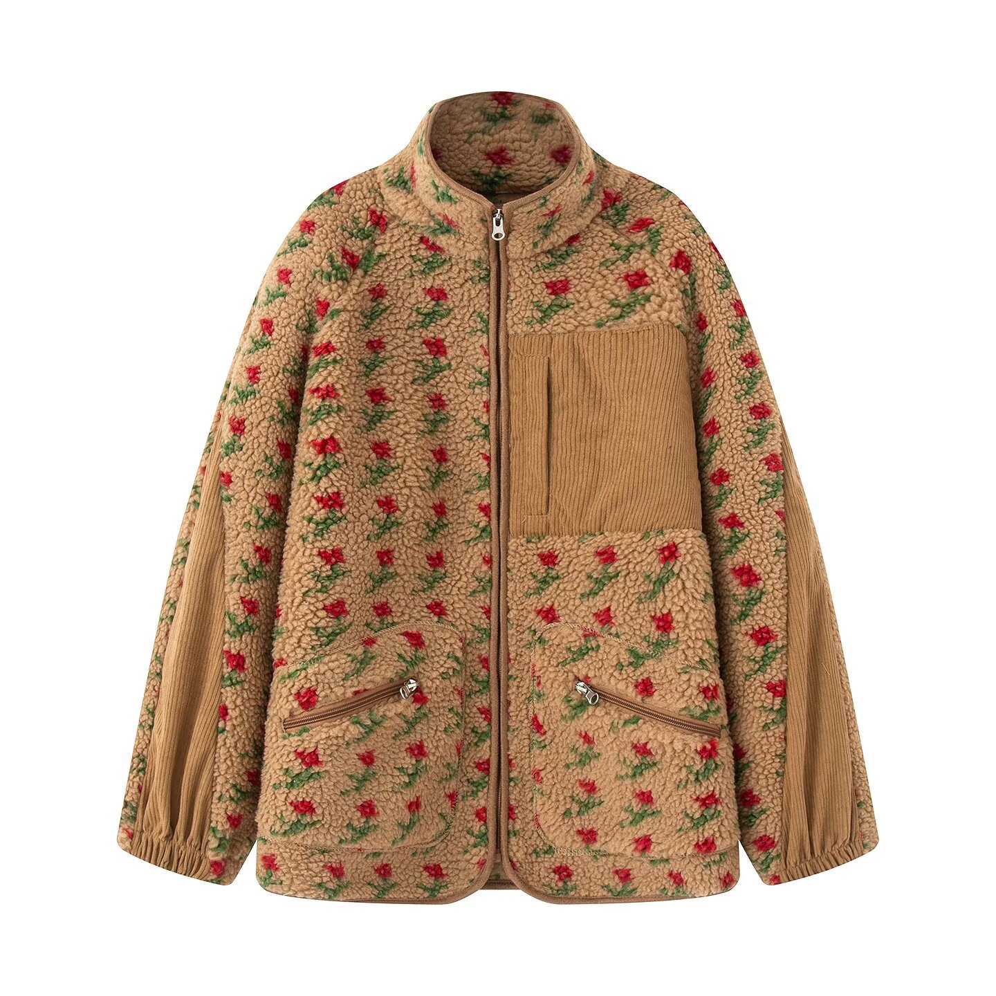 Veste florale à la mode pour f - Sherpa Jacket Fleece avis et prix