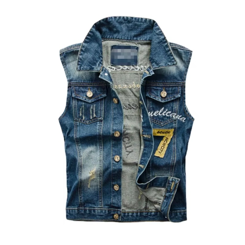 Gilet Slim en Denim Bleu pour  - Men'S Fashion Vest With Jeans avis et prix