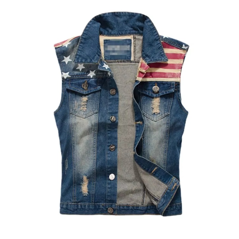 Gilet Slim en Denim Bleu pour  - Men'S Fashion Vest With Jeans avis et prix