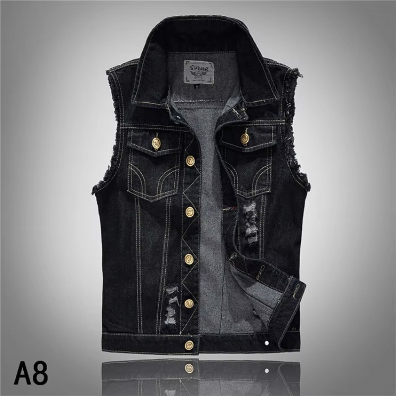 Gilet Slim en Denim Bleu pour  - Men'S Fashion Vest With Jeans avis et prix