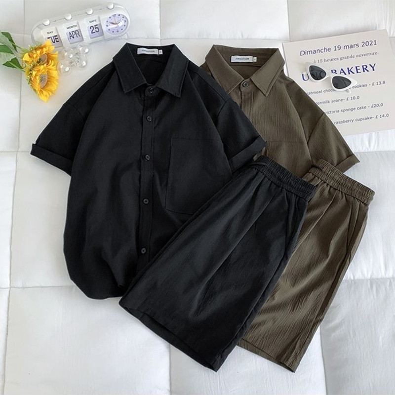 ​ Ensemble chemise et short en - Linen Shirt Summer avis et prix