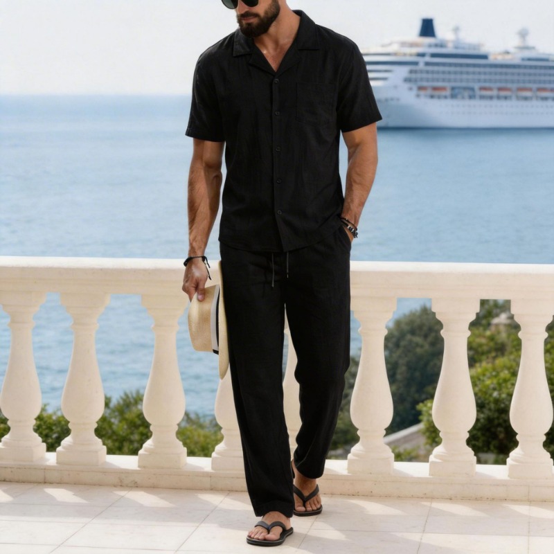 Ensemble chemise et pantalon e - Linen Shirt Summer avis et prix