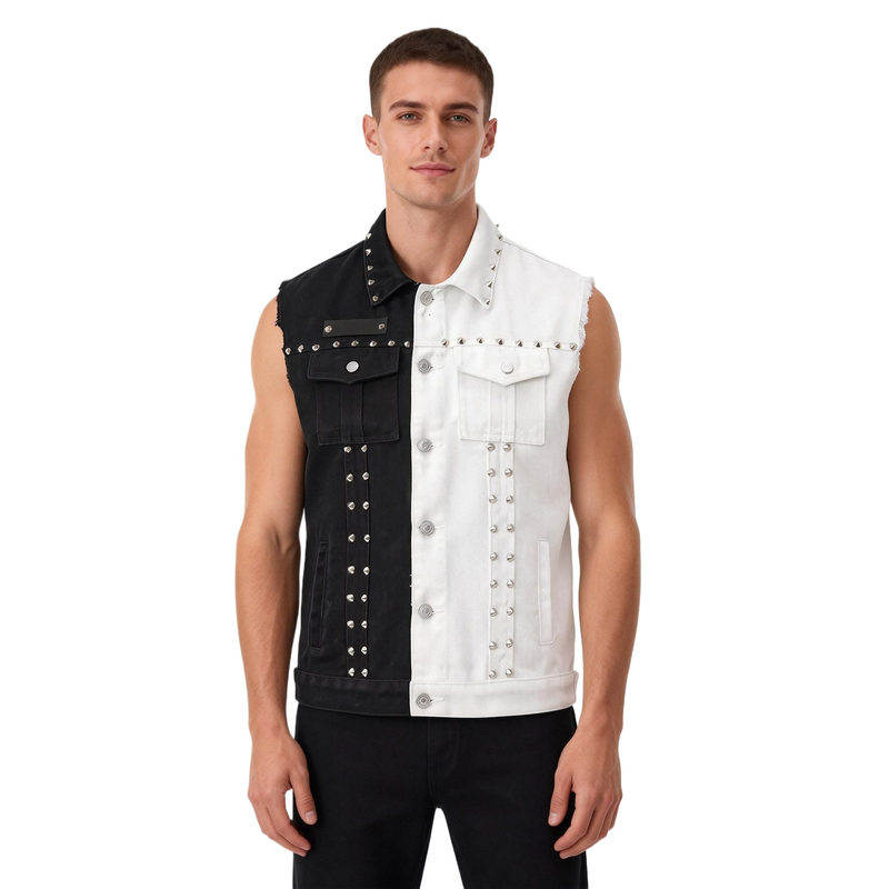 Gilet en jean style punk pour  - Men'S Fashion Vest With Jeans avis et prix