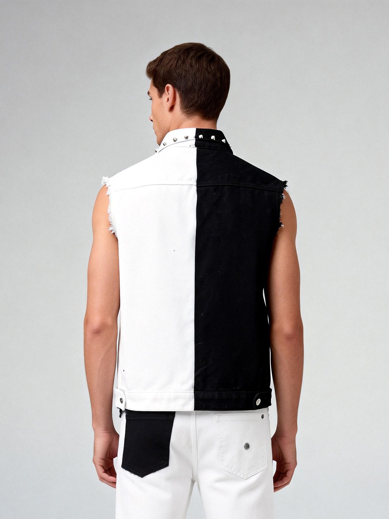 Gilet en jean style punk pour  - Men'S Fashion Vest With Jeans avis et prix