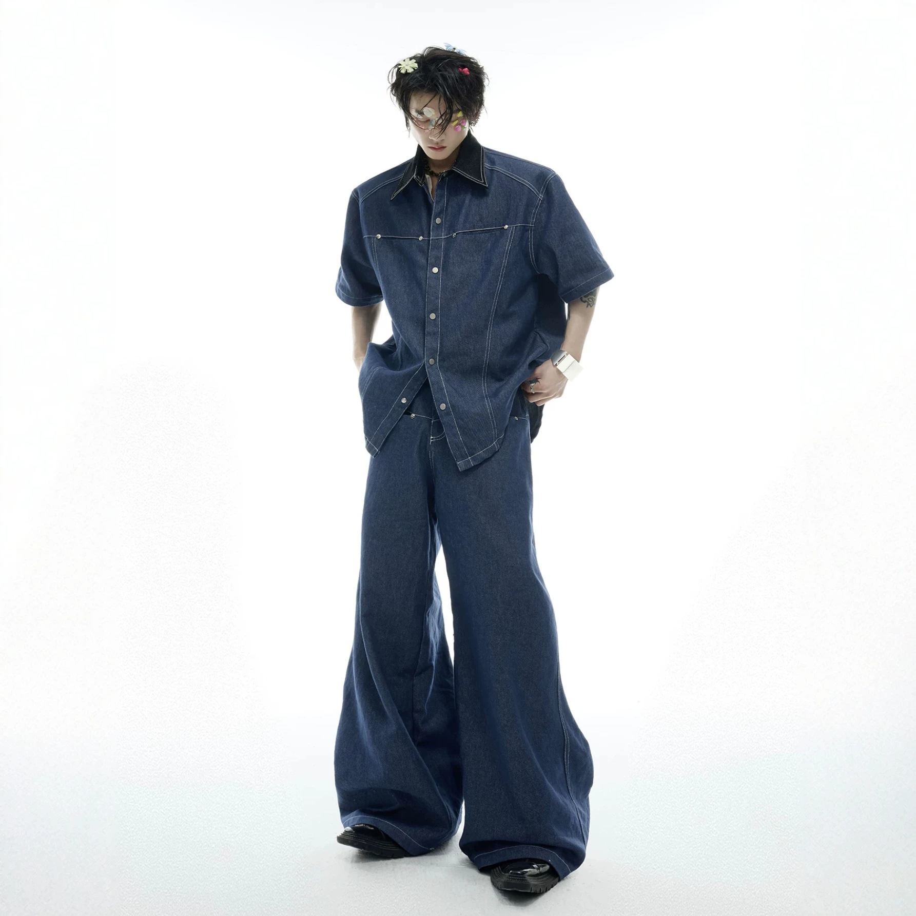 Ensemble assorti en jean pour  - Jeans Shirt Fashion For Men avis et prix