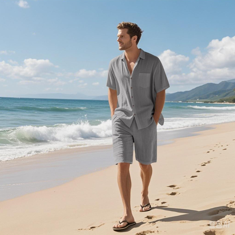 Ensemble de shorts d'été haut  - Linen Shirt Summer avis et prix