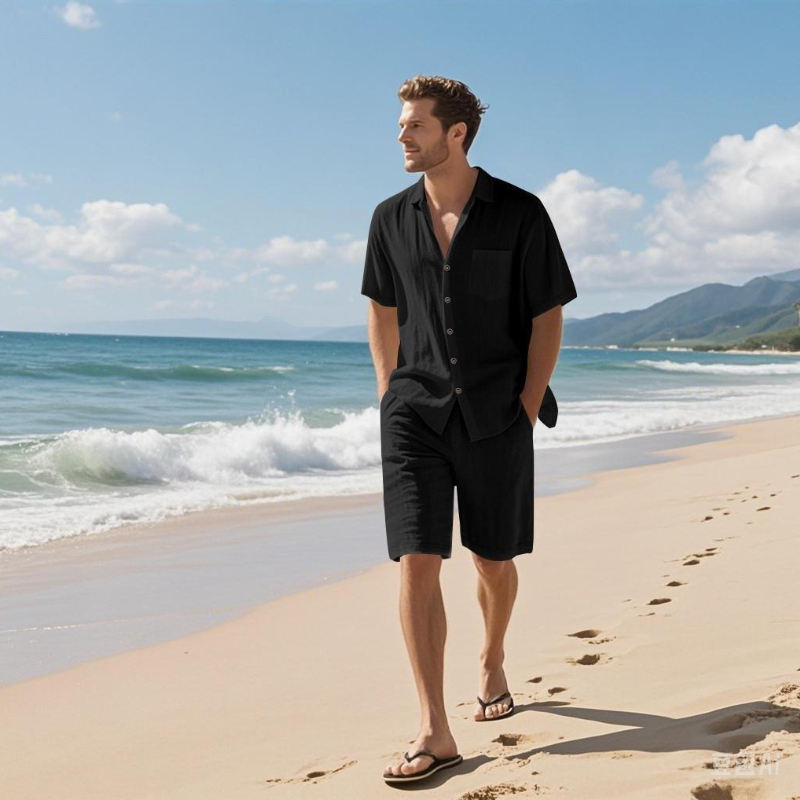 Ensemble de shorts d'été haut  - Linen Shirt Summer avis et prix