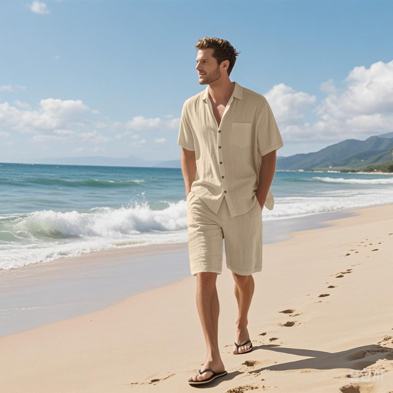 Ensemble de shorts d'été haut  - Linen Shirt Summer avis et prix