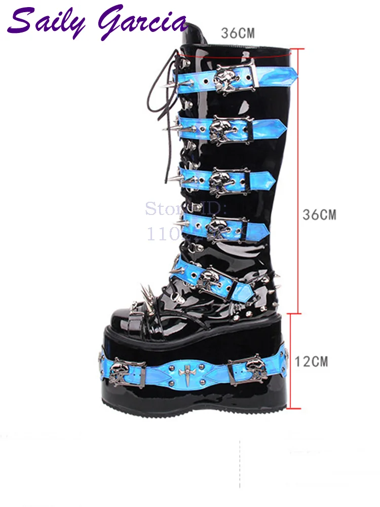 Bottes hautes punk à rivets tê - Leather Belt Braided avis et prix