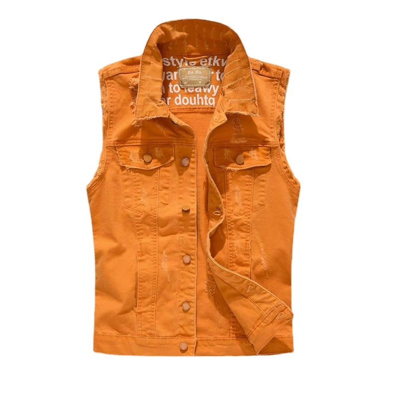 Gilets en denim bleu Slim pour - Men'S Fashion Vest With Jeans avis et prix