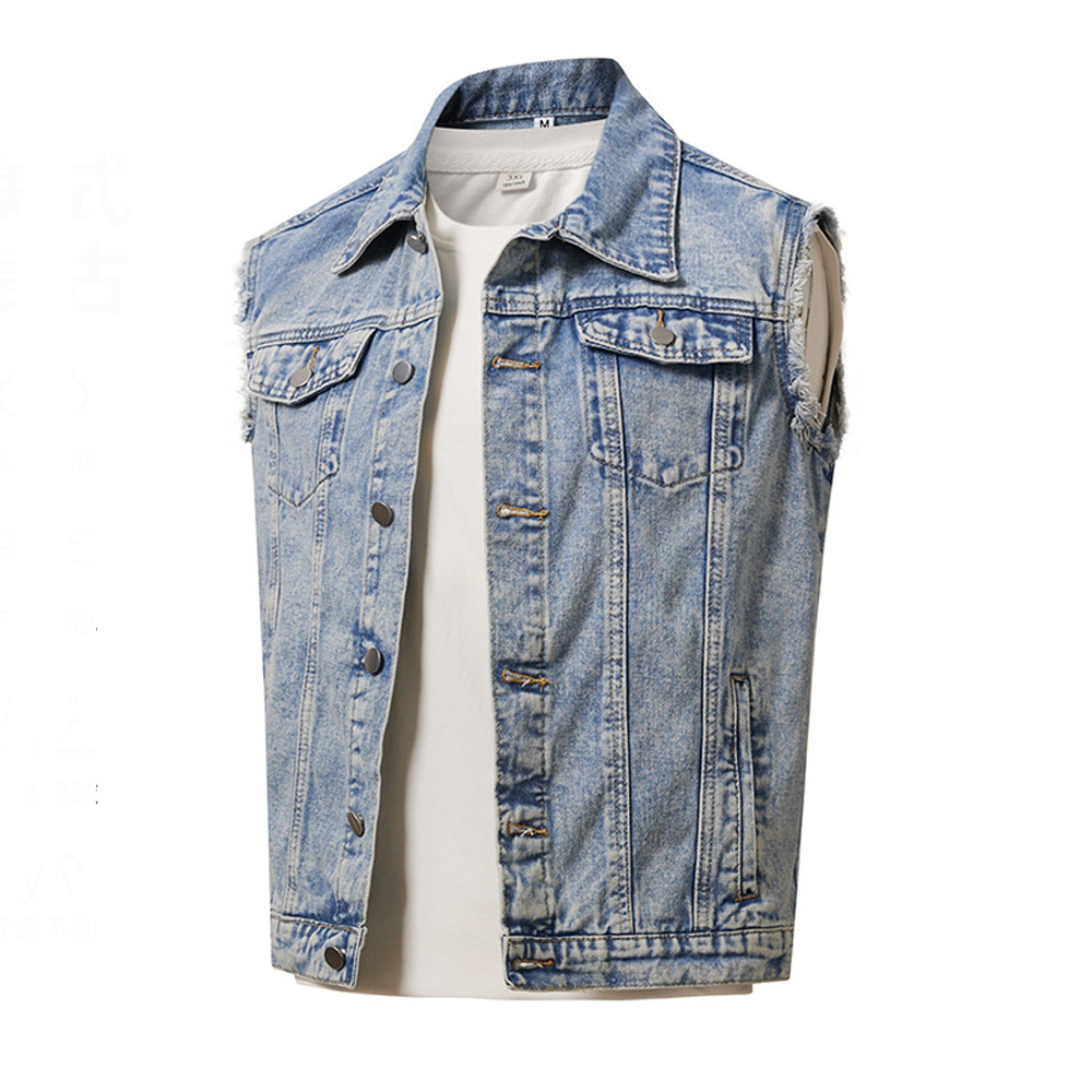 Gilets en jean pour hommes pri - Men'S Fashion Vest With Jeans avis et prix