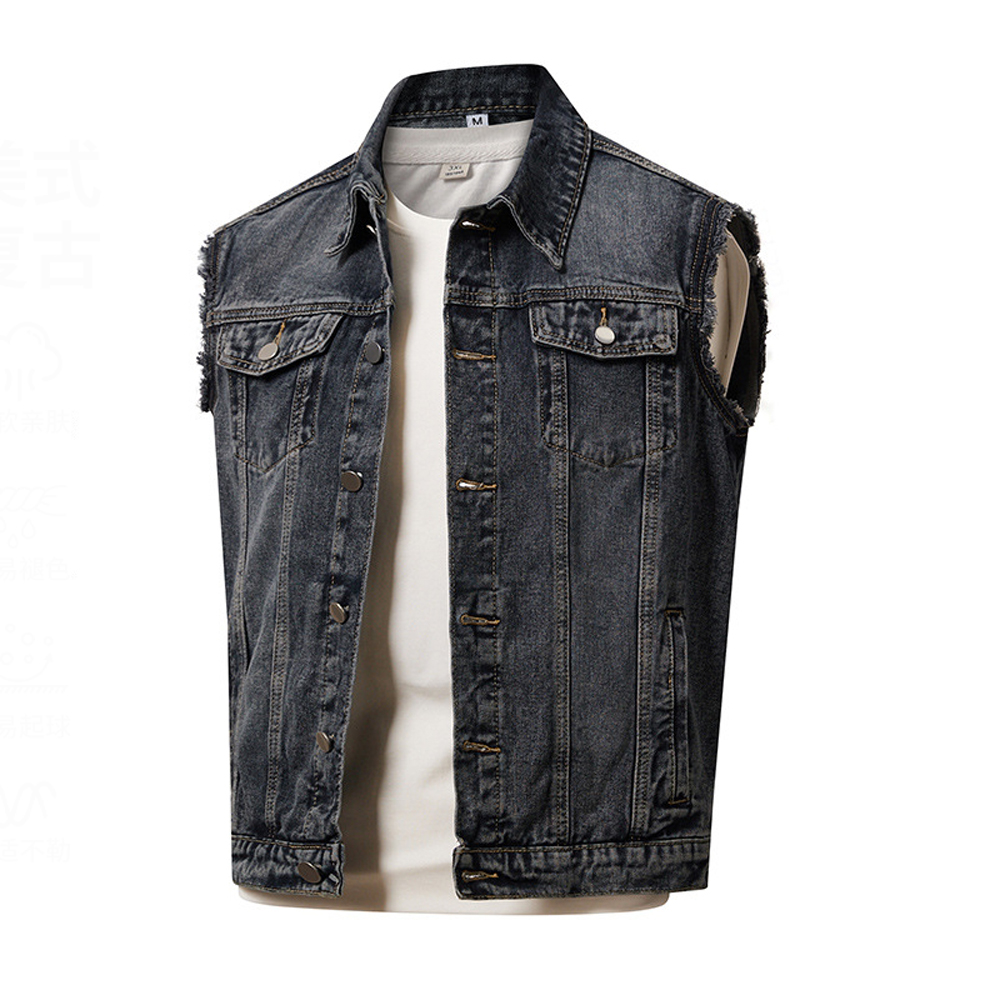Gilets en jean pour hommes pri - Men'S Fashion Vest With Jeans avis et prix