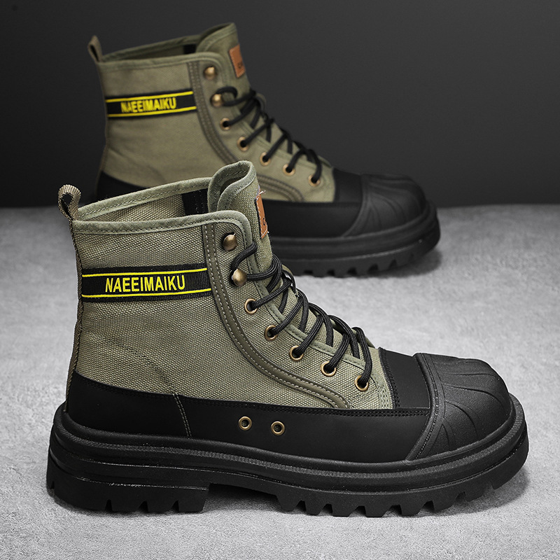 Hommes toile bottes mode haut  - Men'S Fashion News avis et prix