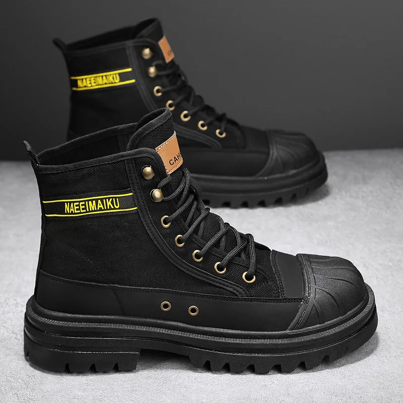 Hommes toile bottes mode haut  - Men'S Fashion News avis et prix