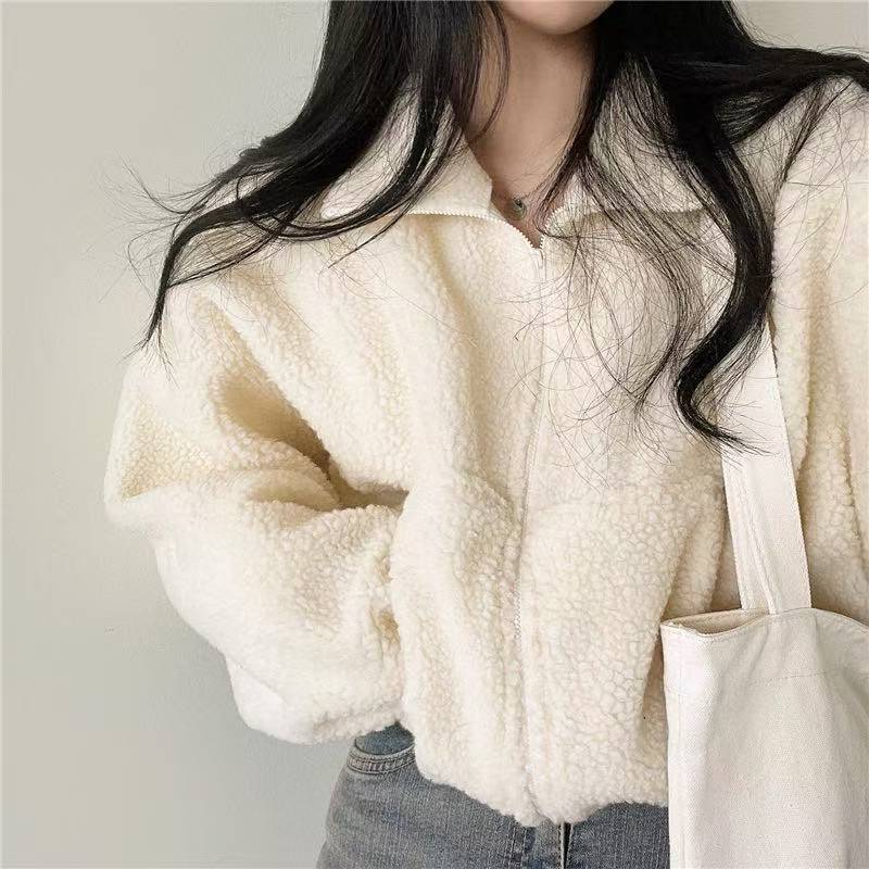 Veste à capuche courte zippée  - Sherpa Jacket Fleece avis et prix